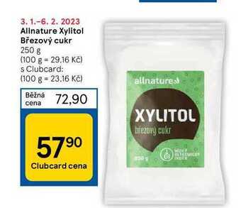 Tesco Allnature xylitol březový cukr 250 g nabídka