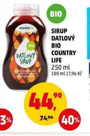 Penny Market Sirup datlový bio country life, 250 ml nabídka