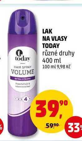 Penny Market Lak na vlasy today, 400 ml nabídka