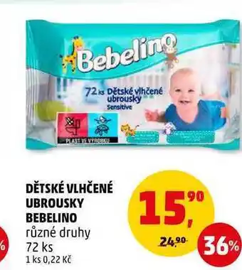Penny Market Dětské vlhčené ubrousky bebelino, 72 ks nabídka