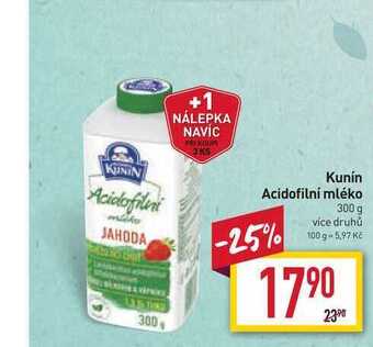 Billa Kunín acidofilní mléko 300 g nabídka