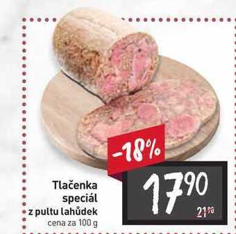 Billa Tlačenka speciál z pultu lahůdek cena za 100 g nabídka
