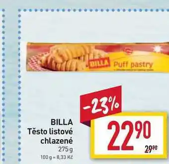 Billa Billa těsto listové chlazené 275 g nabídka