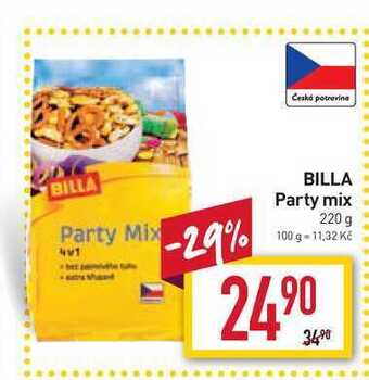 Billa Billa party mix 220 g nabídka