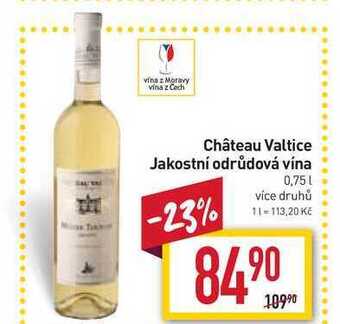 Billa Château valtice jakostní odrůdová vína 0,75l nabídka