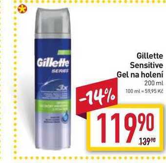 Billa Gillette sensitive gel na holení 200 ml nabídka