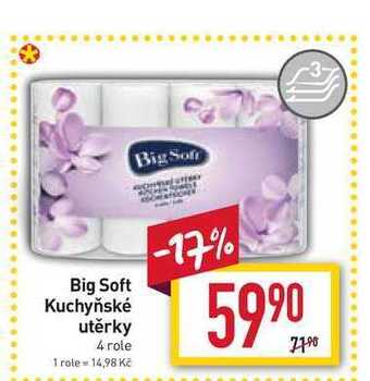 Billa Big soft kuchyňské utěrky 4 role nabídka