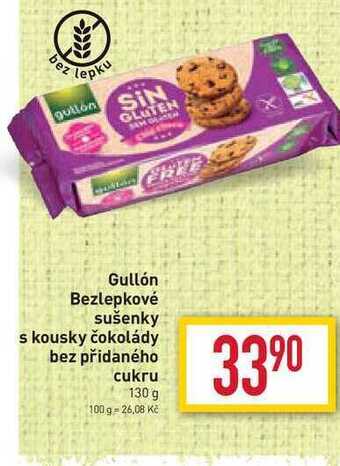 Billa Gullón bezlepkové sušenky s kousky čokolády bez přidaného cukru 130 g nabídka