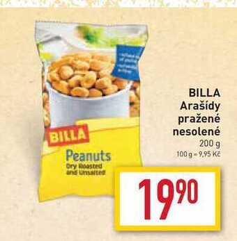Billa Billa arašídy pražené nesolené 200 g nabídka
