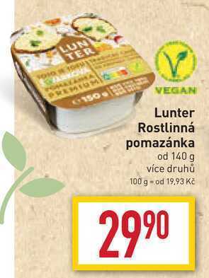 Billa Lunter rostlinná pomazánka od 140 g nabídka
