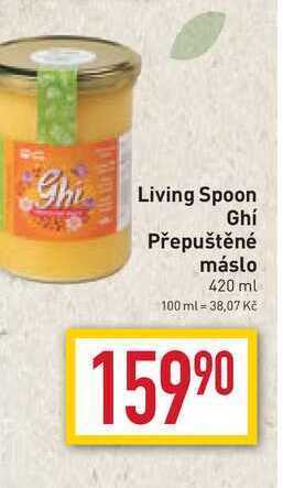 Billa Living spoon ghí přepuštěné máslo 420 ml nabídka