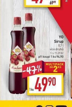 Billa Yo sirup nabídka