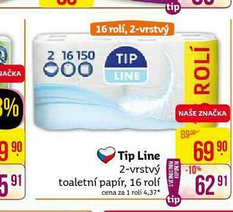 Teta Tip line toaletní papír nabídka