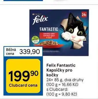 Tesco Felix fantastic kapsičky pro kočky 24 x 85 g nabídka