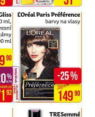 Teta Loreal paris préférence barva na vlasy nabídka