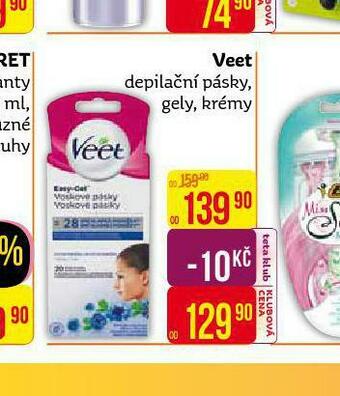 Teta Veet depilační pásky, gely, krémy nabídka