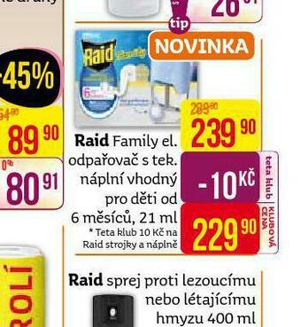 Teta Raid family el. odpařovač nabídka