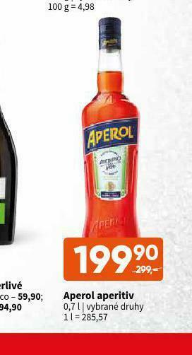 Terno Aperol aperitiv nabídka