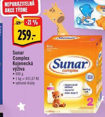 Albert Sunar kojenecká výživa nabídka