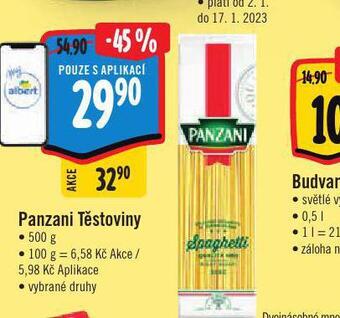 Albert Panzani těstoviny nabídka