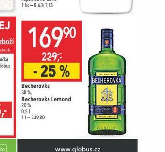 Globus Becherovka, becherovka lemond nabídka