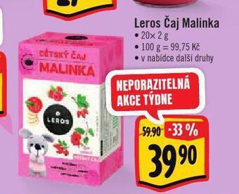 Albert Leros čaj malinka nabídka