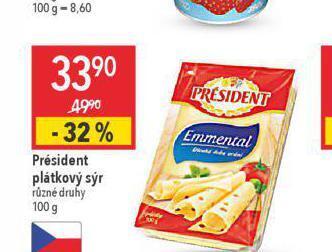 Globus Président plátkový sýr nabídka