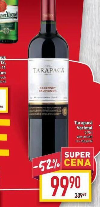 Billa Tarapacá varietal nabídka