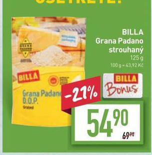 Billa Grana padano sýr nabídka