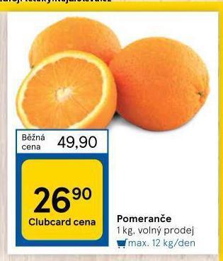 Tesco Pomeranče nabídka