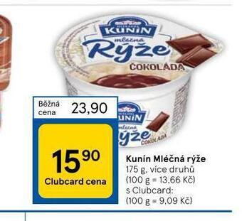 Tesco Kunín mléčná rýže nabídka