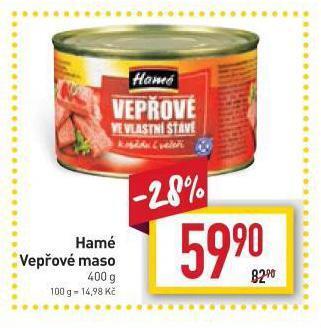 Billa Hamé vepřové maso nabídka