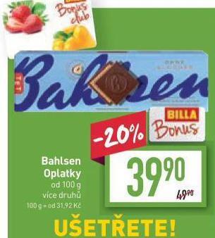 Billa Bahlsen oplatky nabídka