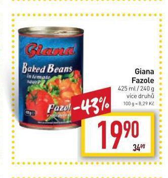 Billa Giana fazole nabídka