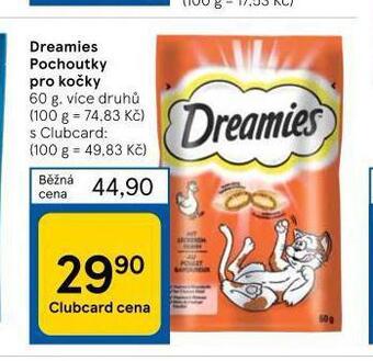Tesco Dreamies pochoutky pro kočky nabídka