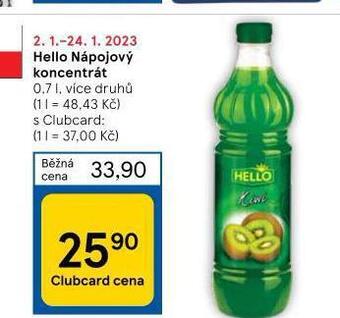 Tesco Hello nápojový koncentrát nabídka