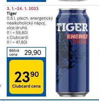 Tesco Tiger energy drink nabídka