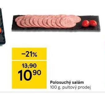 Tesco Polosuchý salám nabídka