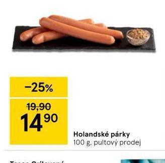 Tesco Holandské párky nabídka