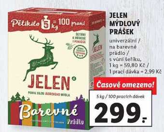 Lidl Jelen mýdlový prášek, 5 kg/100 pd nabídka