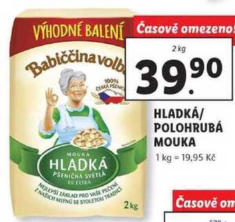 Lidl Hladká/ polohrubá mouka, 2 kg nabídka
