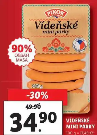 Lidl Vídeňské mini párky, 500 g nabídka