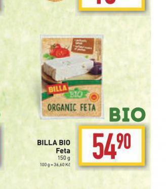 Billa Bio feta nabídka