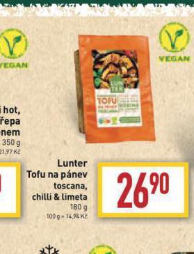 Billa Lunter tofu nabídka