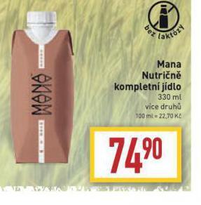 Billa Mana nutričně kompletní jídlo nabídka