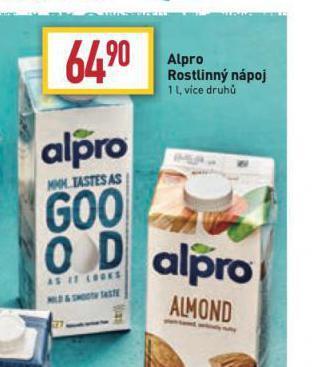 Billa Alpro rostlinný nápoj nabídka