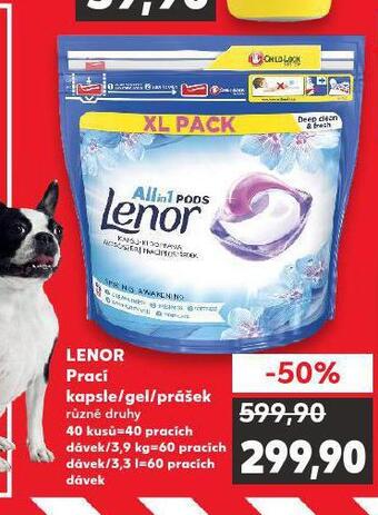 Kaufland Lenor prací kapsle / gel / prášek nabídka