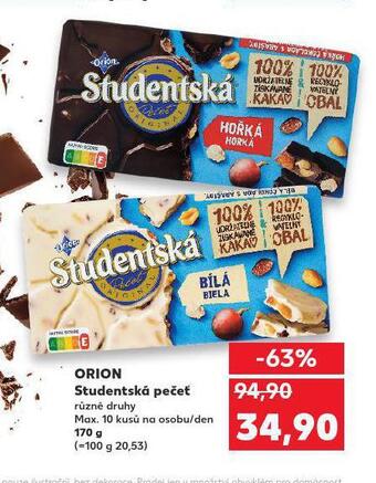 Kaufland Orion studentská pečeť nabídka
