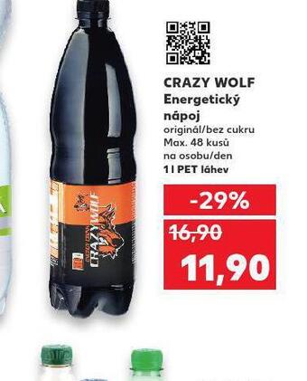 Kaufland Crazy wolf energetický nápoj nabídka