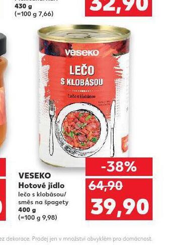 Kaufland Veseko hotové jídlo nabídka
